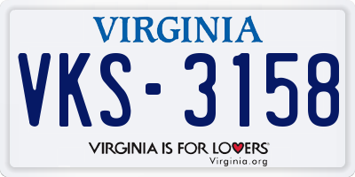 VA license plate VKS3158