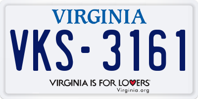 VA license plate VKS3161
