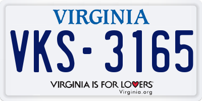 VA license plate VKS3165