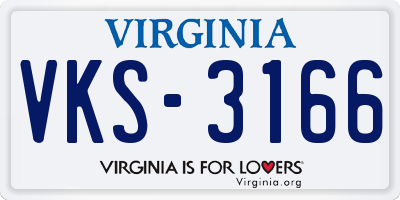 VA license plate VKS3166