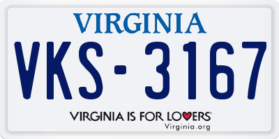 VA license plate VKS3167