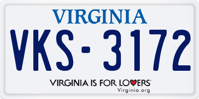 VA license plate VKS3172