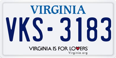 VA license plate VKS3183