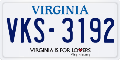 VA license plate VKS3192