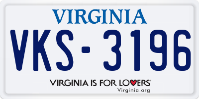 VA license plate VKS3196