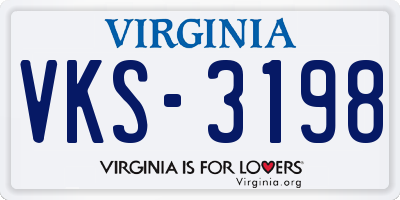 VA license plate VKS3198
