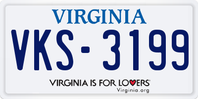 VA license plate VKS3199