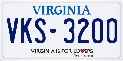 VA license plate VKS3200