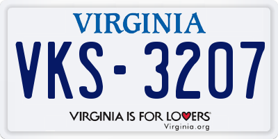 VA license plate VKS3207