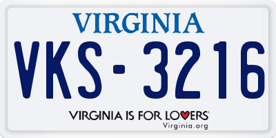 VA license plate VKS3216