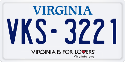 VA license plate VKS3221