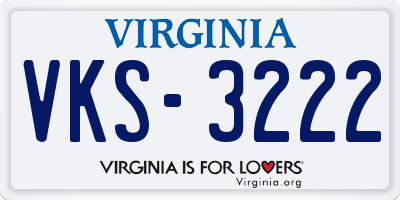 VA license plate VKS3222