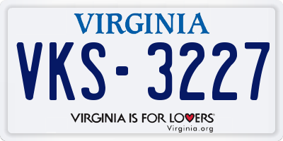 VA license plate VKS3227
