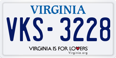 VA license plate VKS3228