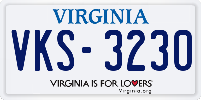 VA license plate VKS3230
