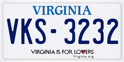 VA license plate VKS3232