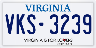 VA license plate VKS3239