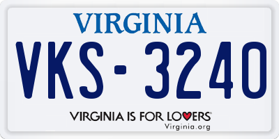 VA license plate VKS3240