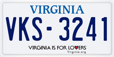 VA license plate VKS3241