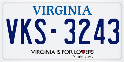 VA license plate VKS3243
