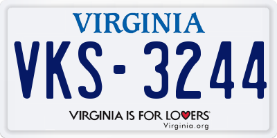 VA license plate VKS3244