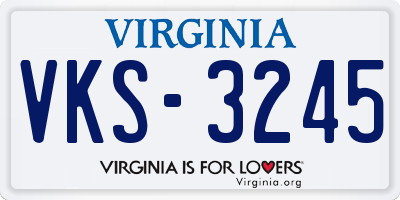 VA license plate VKS3245