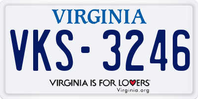 VA license plate VKS3246