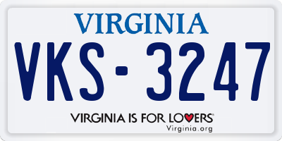VA license plate VKS3247