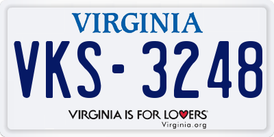 VA license plate VKS3248