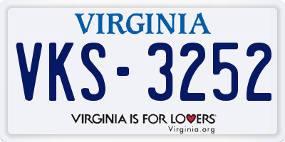 VA license plate VKS3252