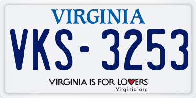 VA license plate VKS3253