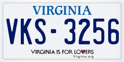 VA license plate VKS3256