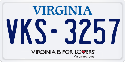 VA license plate VKS3257