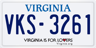 VA license plate VKS3261