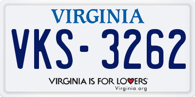 VA license plate VKS3262