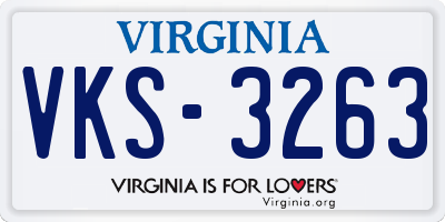 VA license plate VKS3263