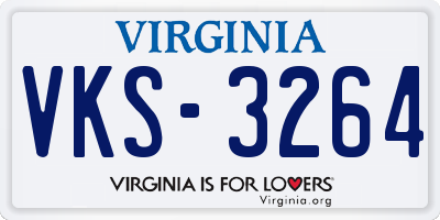 VA license plate VKS3264