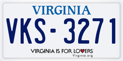 VA license plate VKS3271