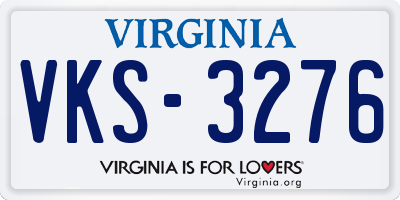 VA license plate VKS3276