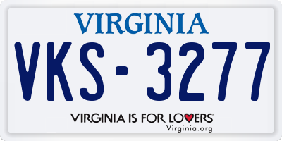 VA license plate VKS3277
