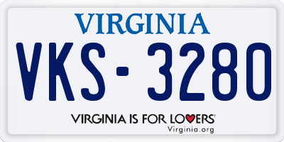 VA license plate VKS3280