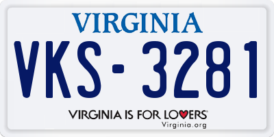 VA license plate VKS3281