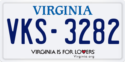 VA license plate VKS3282