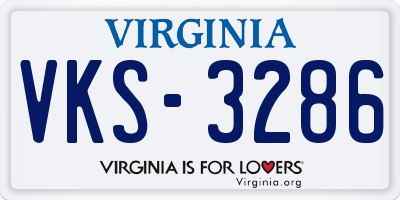 VA license plate VKS3286