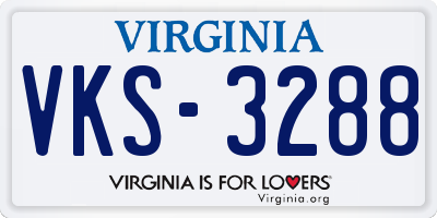VA license plate VKS3288