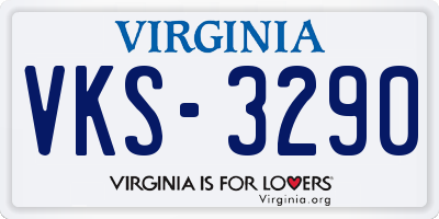 VA license plate VKS3290