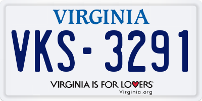 VA license plate VKS3291