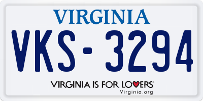 VA license plate VKS3294