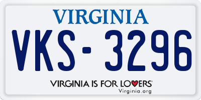 VA license plate VKS3296