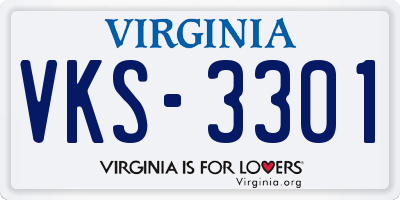 VA license plate VKS3301